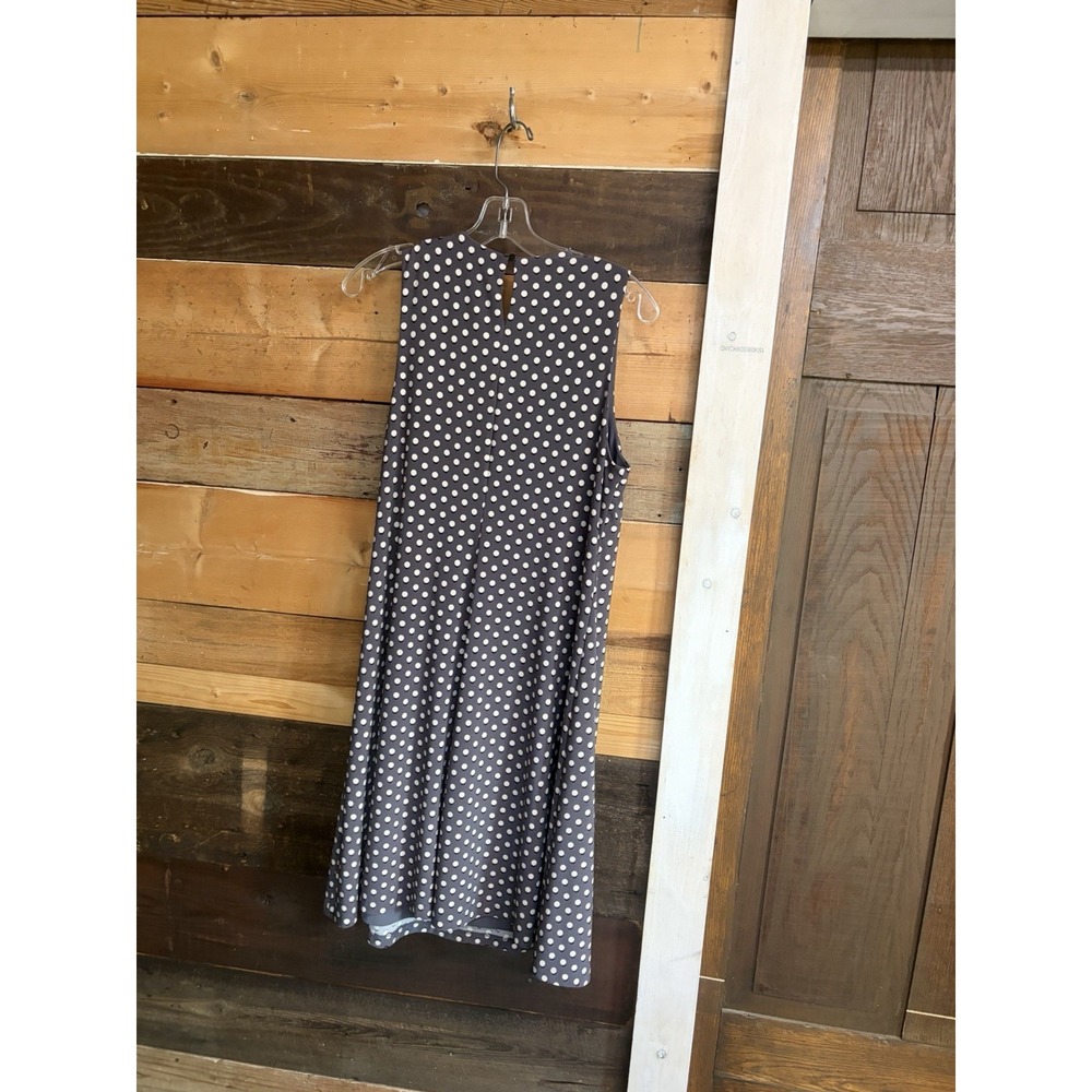 Anne Klein Polka Dot Swing Dress Gray White Polka Dots Classic Preppy - Picture 5 of 7